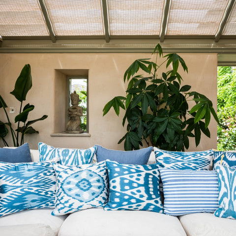 Blue Ikat Cushions & Blue Embroidered Cushions