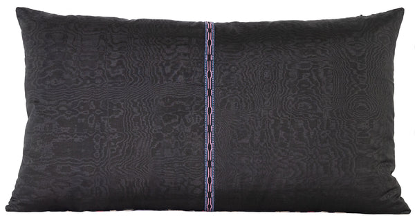 Reverse view of the luxurious hand-woven Silk Ikat - Pink Pomegranate cushion.