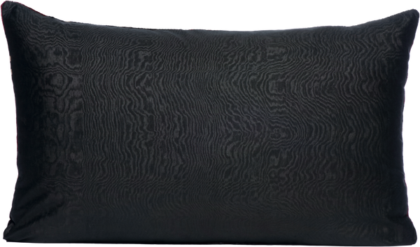 Reverse view of the luxurious hand-woven Silk Velvet Ikat - Pomegranate  cushion.