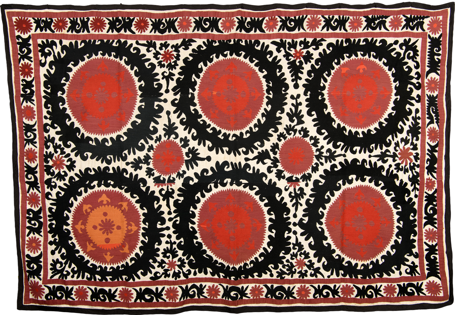 Large Uzbek Vintage Suzani in Traditional Tribal Patterns - from Samar ...