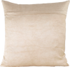 Reverse view of the luxurious hand-embroidered Red Tulips Silk cushion in beige.