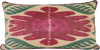 Reversed view of the luxurious hand-woven reversible Silk Velvet Ikat Cushion in Red, Green and Cream.