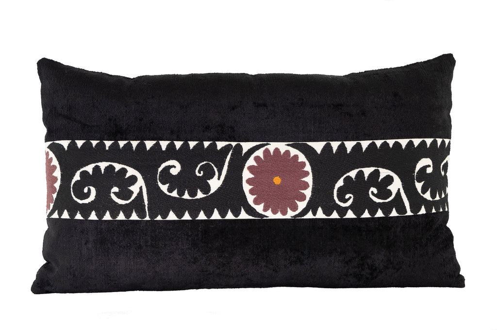  Front view of the Vintage Hand-Embroidered Suzani Cushion - Zarina Family Cushion G  from our beautiful limited-edition Vintage Suzani Cushions.