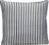 Reversed view of the beautiful White Geometric Pattern Silk Ikat Cushions in white and black stripes made with fabric that is hand-woven and hand-dyed.