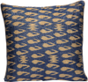 Reversed view of the beautiful Dark Blue and Cream Square Silk Ikat Cushion made with fabric that is hand-woven and hand-dyed.