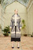 Model wearing a silk ikat shawl coat Farida 'Special' 