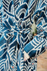 Close-up view of the design on the Silk Velvet Ikat Shawl Coat - Camila