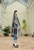 Side view of Aziza 'Majestic' a limited edition Silk Velvet Ikat Shawl Coat