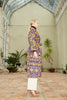 Side view of a model wearing the Silk Ikat Shawl Coat - Zuhra