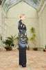 Side view of the hand woven Silk Ikat Chapan Coat - Aziza with a 100% silk lining