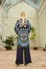 Back view of the hand woven Silk Ikat Chapan Coat - Aziza with a 100% silk lining